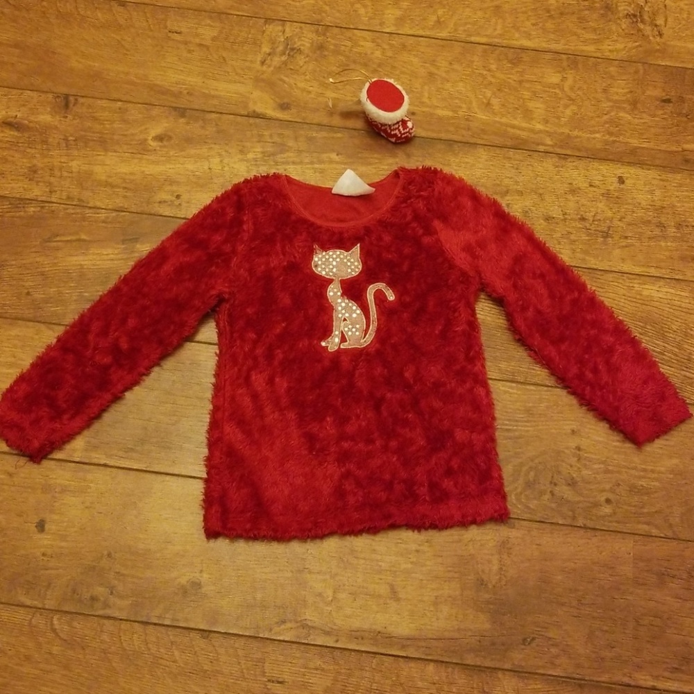 Red furry tops for girls